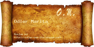 Odler Marita névjegykártya
